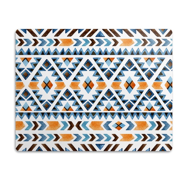 Covor PVC. Tulup. Vinil. Motive Etnice. Albastru. 90x60 cm. 010250340030100030470