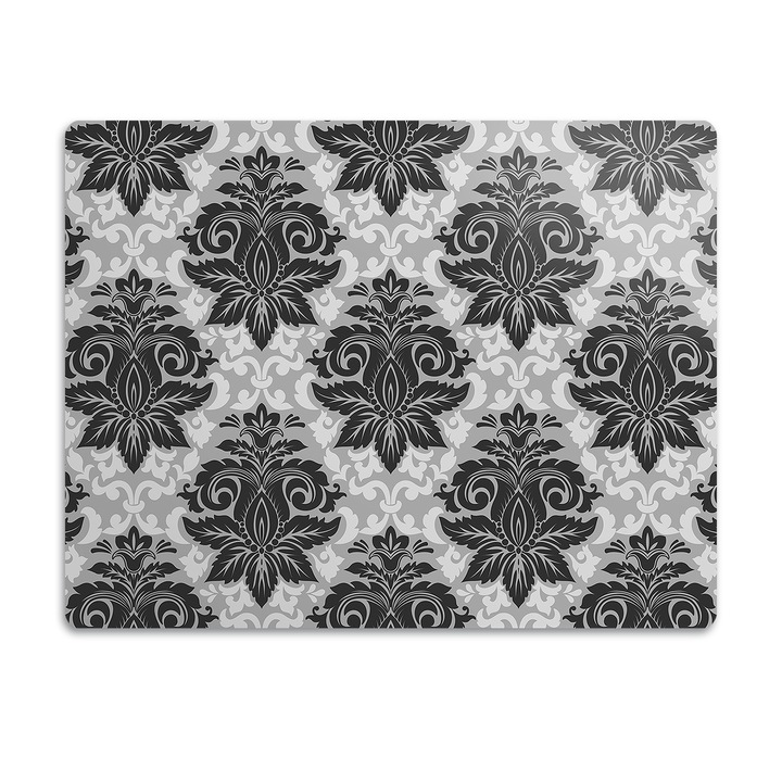 Covor PVC. Tulup. Vinil. Design Gri. Negru. 90x60 cm. 010250340030100030068