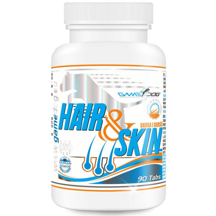 Supliment pentru caini, Game Dog, Hair&Skin, 90 tablete