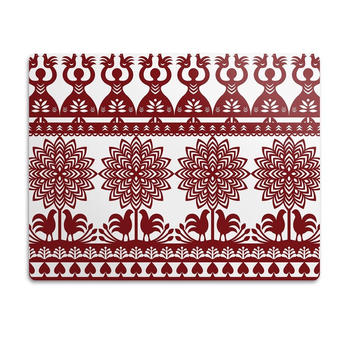 Covor PVC. Tulup. Vinil. Decupaje Kurpie. Rosu. 90x60 cm. 010250340030100030395