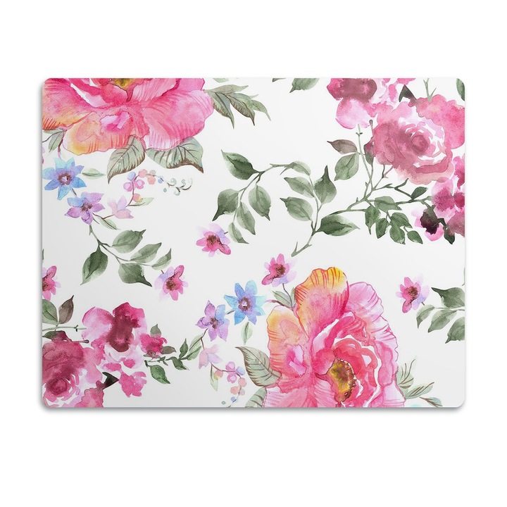 Covor PVC. Tulup. Vinil. Trandafiri Acuarela. Roz. 90x60 cm. 010250340030100030746