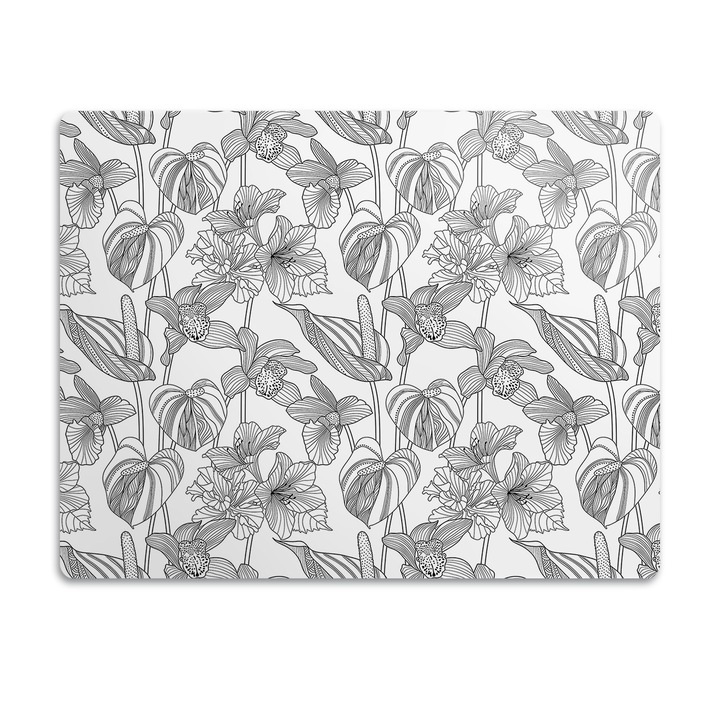 Covor PVC. Tulup. Vinil. Contur Flori. Gri. 90x60 cm. 010250340030100030672