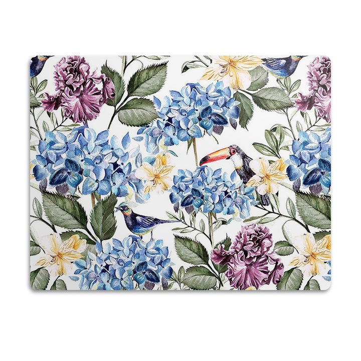 Covor PVC. Tulup. Vinil. Flori Retro. Alb. 45x35 cm. 010250340010100019175