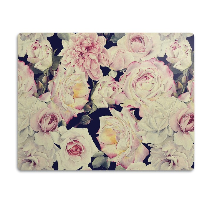 Covor PVC. Tulup. Vinil. Trandafiri Albi. Crema. 60x40 cm. 010250340020100030705