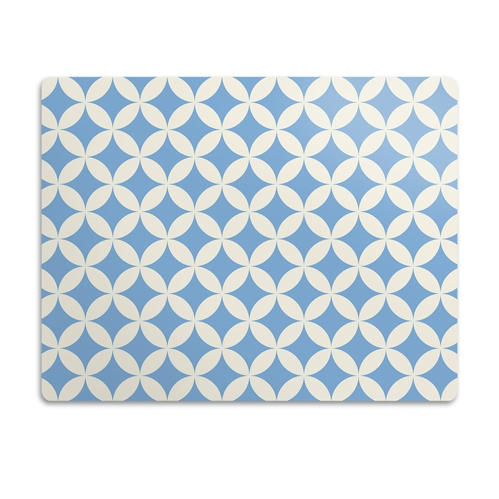 Covor PVC. Tulup. Vinil. Tigla Marocana. Albastru. 90x60 cm. 010250340030100030342