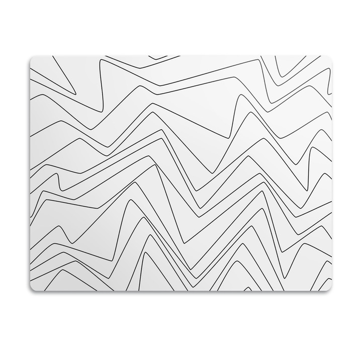 Covor PVC. Tulup. Vinil. Rezumat Linii Neregulate. Alb. 60x40 cm. 010250340020100013108