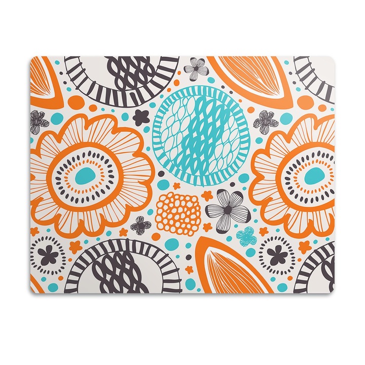 Covor PVC. Tulup. Vinil. Flori Pastelate. Portocaliu. 90x60 cm. 010250340030100030888