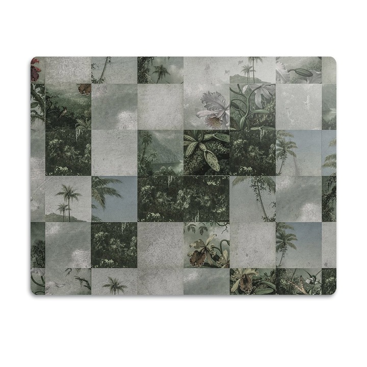 Covor PVC. Tulup. Vinil. Patchwork Tropical. Verde. 90x60 cm. 010250340030100013362