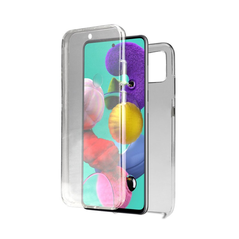 Husa 360 compatibila cu Samsung Galaxy A51, Transparenta fata si spate, Protectie completa, FullBody, Anti-ingalbenire, Silicon TPU