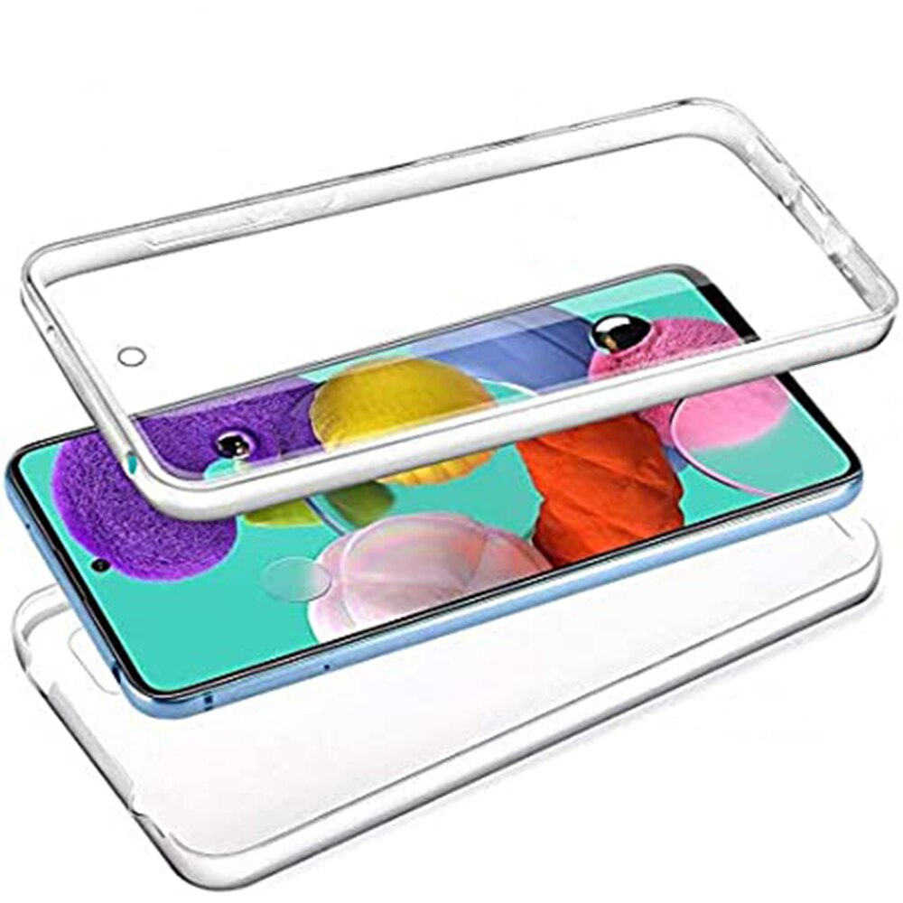 Husa 360 compatibila cu Samsung Galaxy A51, Transparenta fata si spate, Protectie completa, FullBody, Anti-ingalbenire, Silicon TPU