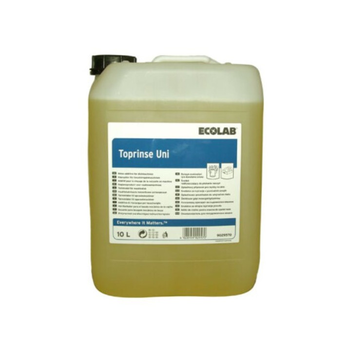 Aditiv de clatire concentrat pentru masini de spalat vase Ecolab Toprinse Uni, 10L
