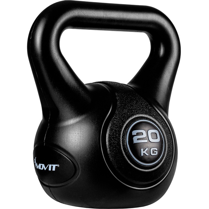 Kettlebell, MOVIT®, 20kg, negru