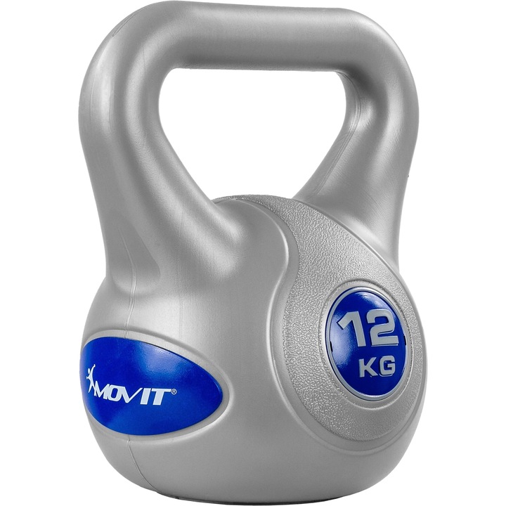Kettlebell, MOVIT®, 12kg, gri