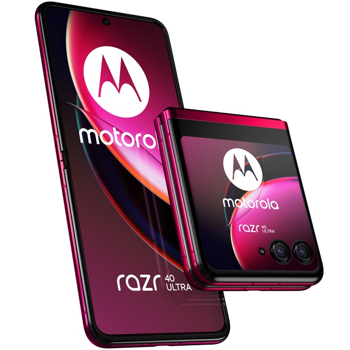 Motorola razr 40 Ultra Mobiltelefon, Kártyafüggetlen, Dual SIM, 8GB RAM, 256GB, Viva Magenta