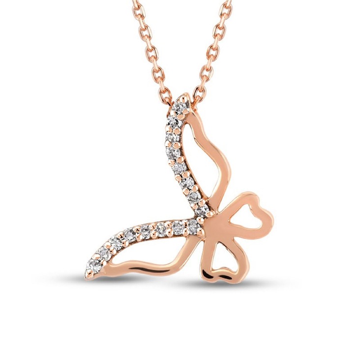Колие Bordeaux, Sandra Ferretti, 18K, диаманти 0,04 карата, 1,88 g, Rose Gold