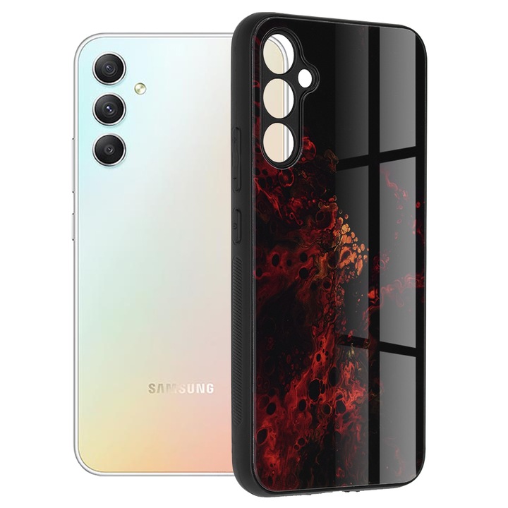 Кейс за Samsung Galaxy A34, Techsuit Glaze Series, Red Nebula