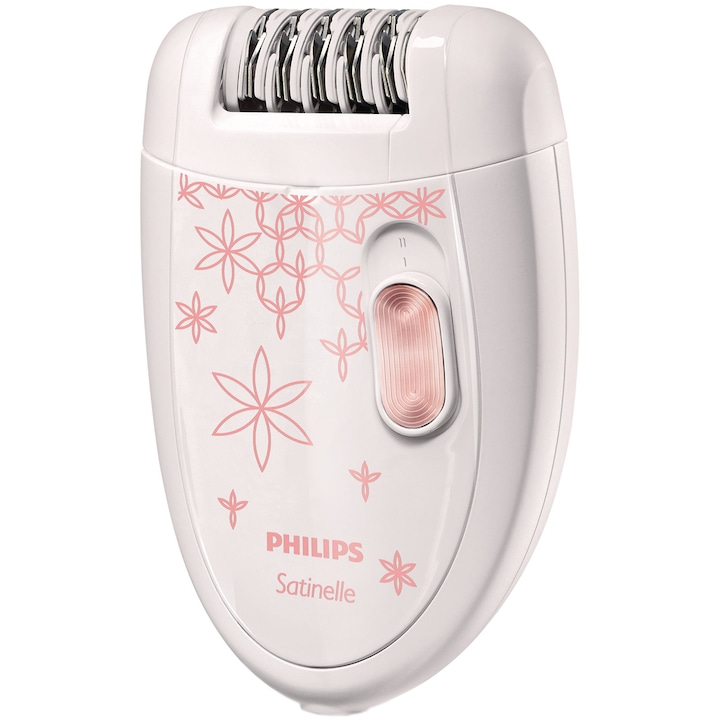 Philips HP6420/00 epilátor, vezetékes használat, 2 sebesség, tisztító kefe, Fehér/Rózsaszín
