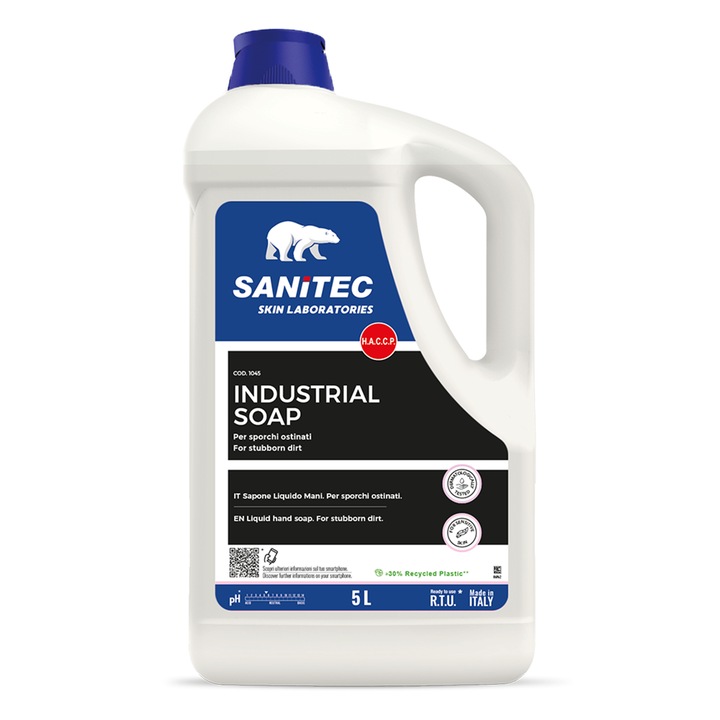 Sapun industrial pentru murdarie grea si unsori mecanice, Sanitec Lavamani Industria, 5L