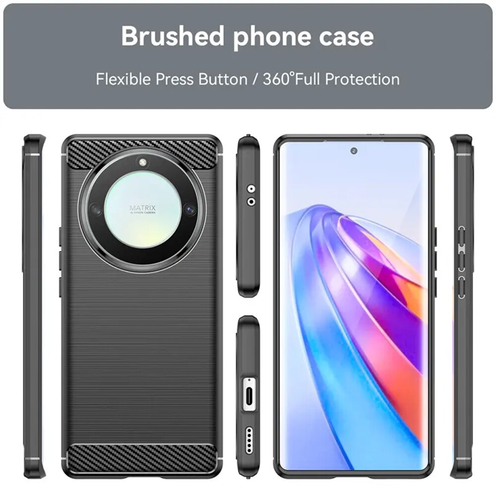 Husa pentru Honor Magic5 Lite - Techsuit Carbon Silicon - Negru