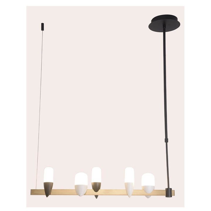 5x5.4W LED Полилей , SAKAI черен/златен