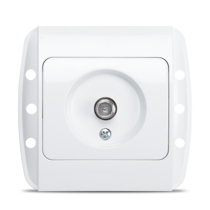 Priza TV Satelit Conector F Elbi Zirve ST Alb