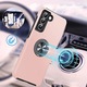 Husa de Protectie, Vaxiuja, PC / TPU, Pentru Samsung Galaxy S22, Protectie completa la 360°, Cu inel, Atractie magnetica, Prevent cell phone from falling, Roz