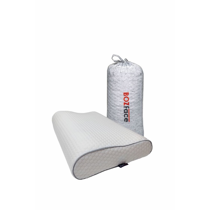 Perna ortopedica BOZFACE, spuma cu memorie, 10x7/50x32cm