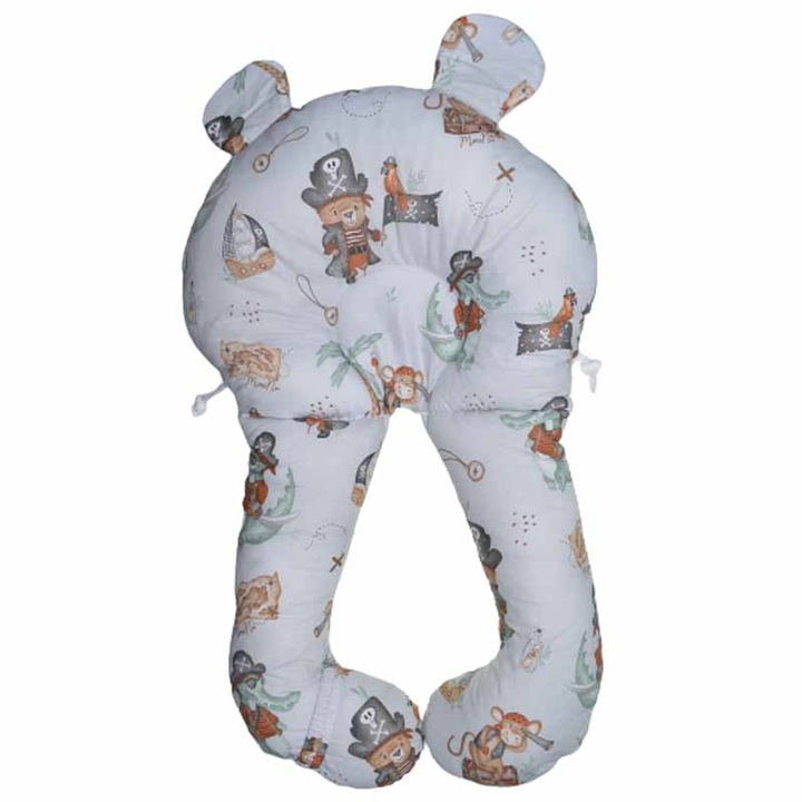 Perna ergonomica sezlong - cocon din bumbac 45 x 70 cm pentru copii MmiNu 462199-1, Multicolor