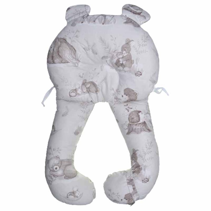 Perna ergonomica sezlong - cocon din bumbac 45 x 70 cm pentru copii MmiNu 462199, Bej