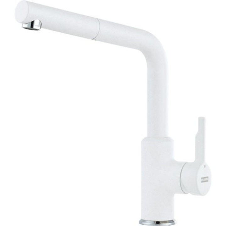 Kihúzható konyhai csaptelep, Franke, Kerámiafej, Fehér