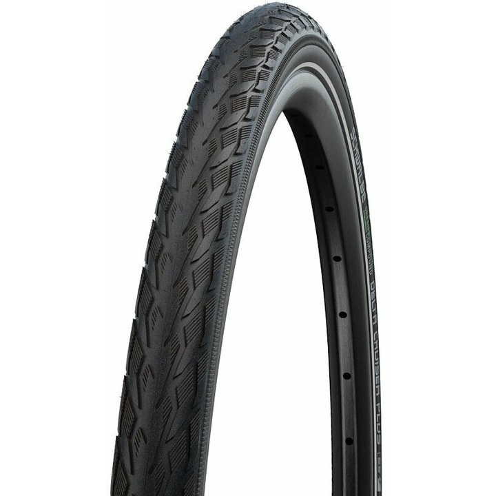 Anvelopa de trekking, Schwalbe, Delta Cruiser Plus, 29/28" (622 mm), protectie PunctureGuard, reflectorizanta, negru