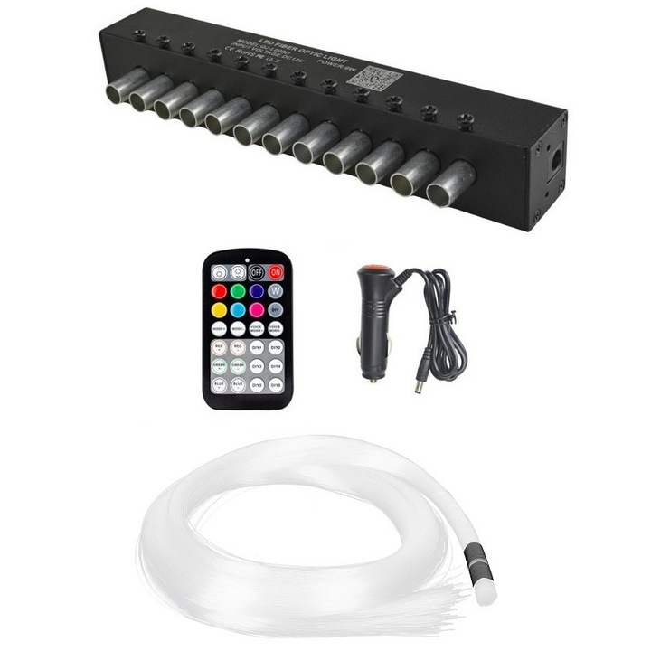 Kit Fibra Optica 9W efect stele cazatoare, meteorit, RGB, 12 canale, 120 fire la 2M - STAR3