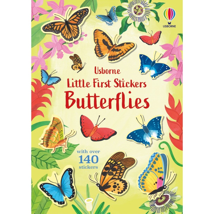 Carte pentru copii, Usborne, Little First Stickers Butterflies, 3+ ani