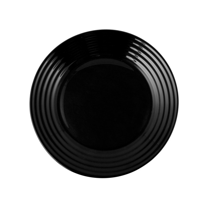 Farfurie desert, Luminarc, Sticla, 19 cm, Negru
