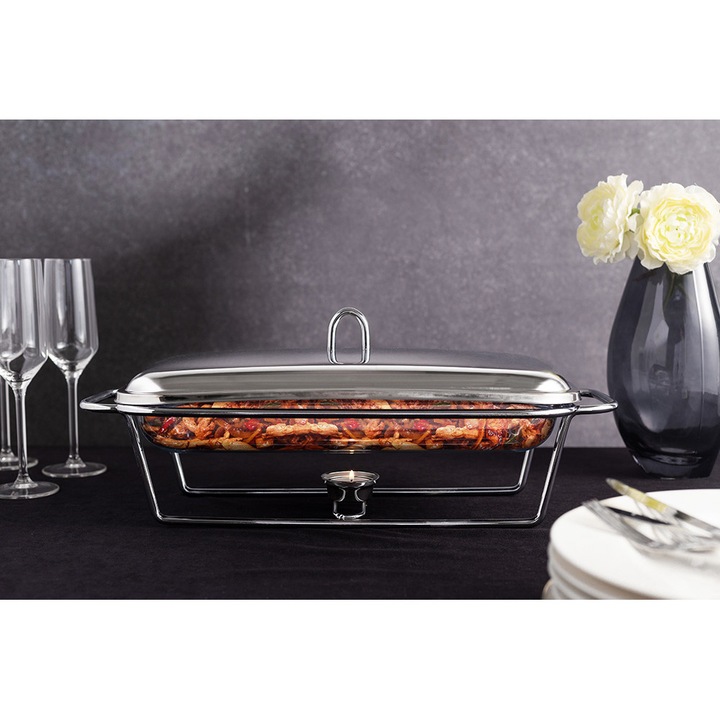 Vas termorezistent Meteor Altom Design cu capac si suport, 3 L