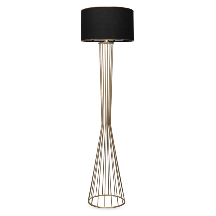 Lampadar AYD-3078, 155 cm, 1xE27, Negru/Auriu