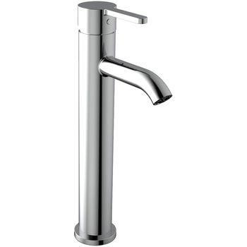 Baterie lavoar Roca Carelia, Cold Start, monocomanda, cu pipa inalta, aerator, Crom