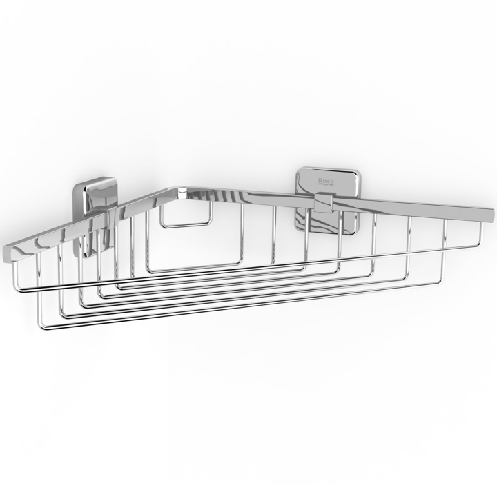 Suport grilaj pe colt Roca Victoria, montare cu adeziv sau suruburi, 260x260x80 mm, Metal