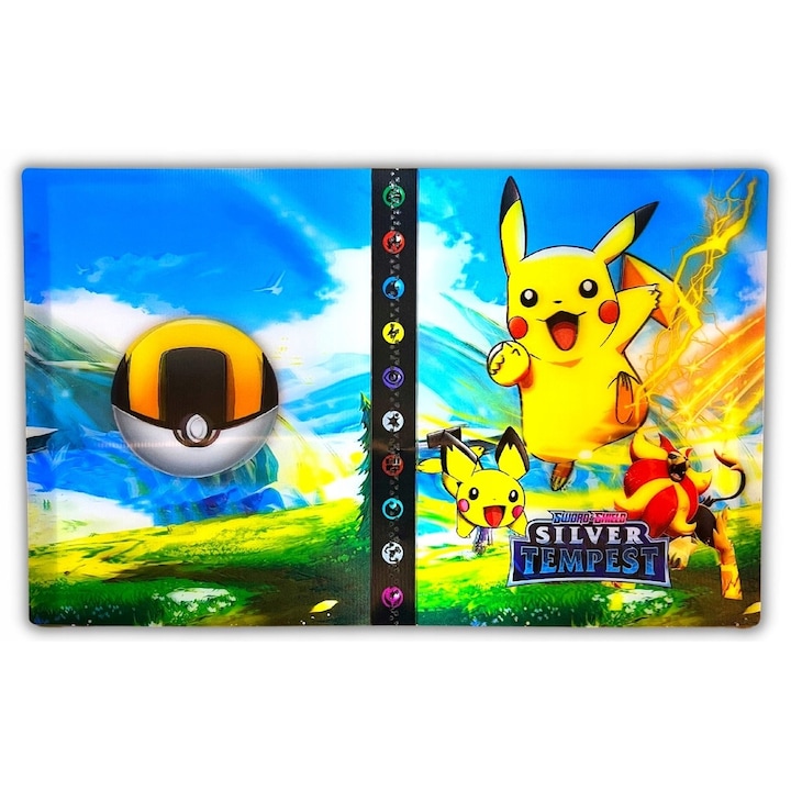 Nagy album gyűjtőknek, Pokemon, 240 kártya, 3D, 15,2 x 20 cm, Többszínű