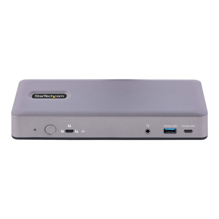 USB 3.2 докинг станция и репликатор на портове, Startech, Gen 2 (3.1 Gen 2), Type C, кабелен, DK31C3MNCRUE, сребрист