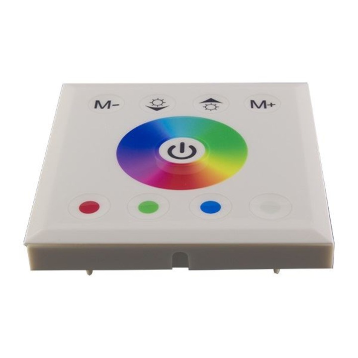 OPTONICA LED szalag dimmer, RGB szalaghoz, fali, fehér üvegpanel, érintő vezérléssel (301343)