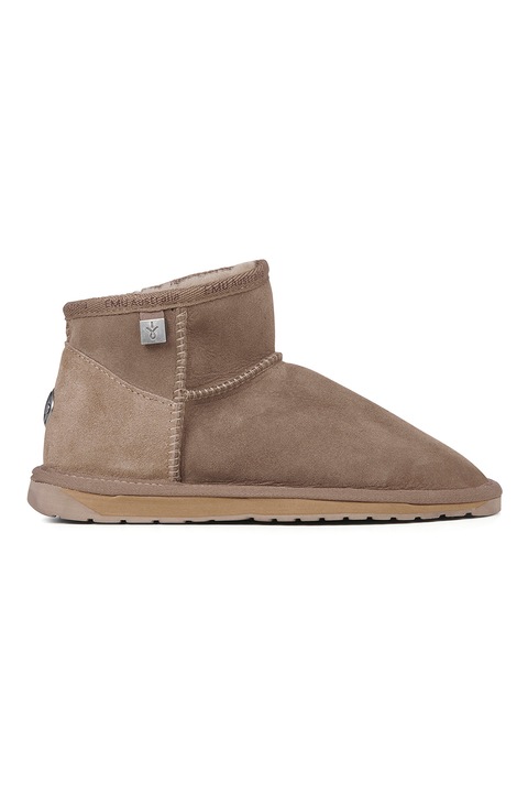 Emu, Ghete slip-on de piele intoarsa cu logo, Maro taupe