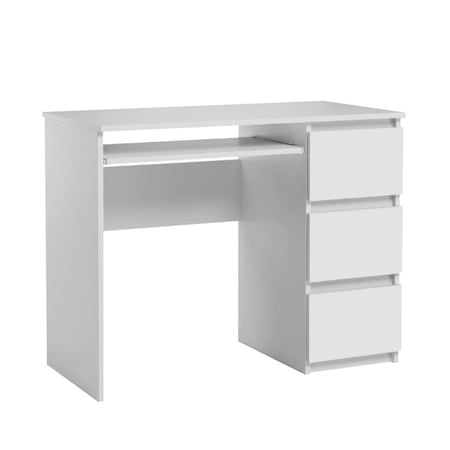 Birou Kring Origo,96x50x75 cm, include 3 sertare culoare alb