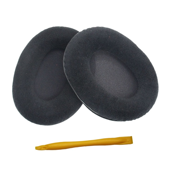Set 2 pernite pentru casti, Cu accesoriu pentru schimbare, Compatibil cu HyperX Cloud II, Negru