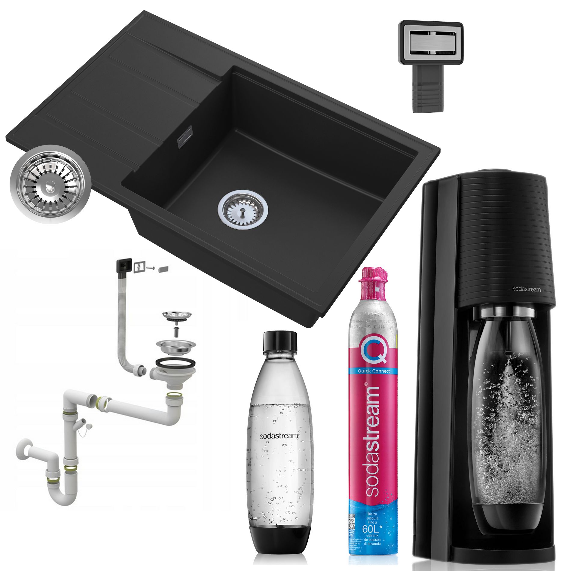 Гранитна мивка Louis + sodastream terra eMAG.bg