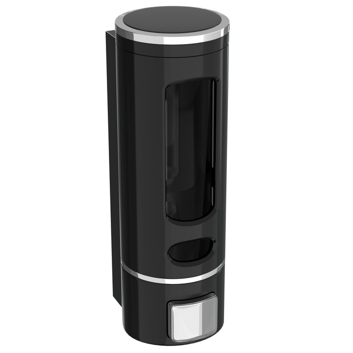 Dozator de sampon cu gel lichid de sapun montat pe perete negru