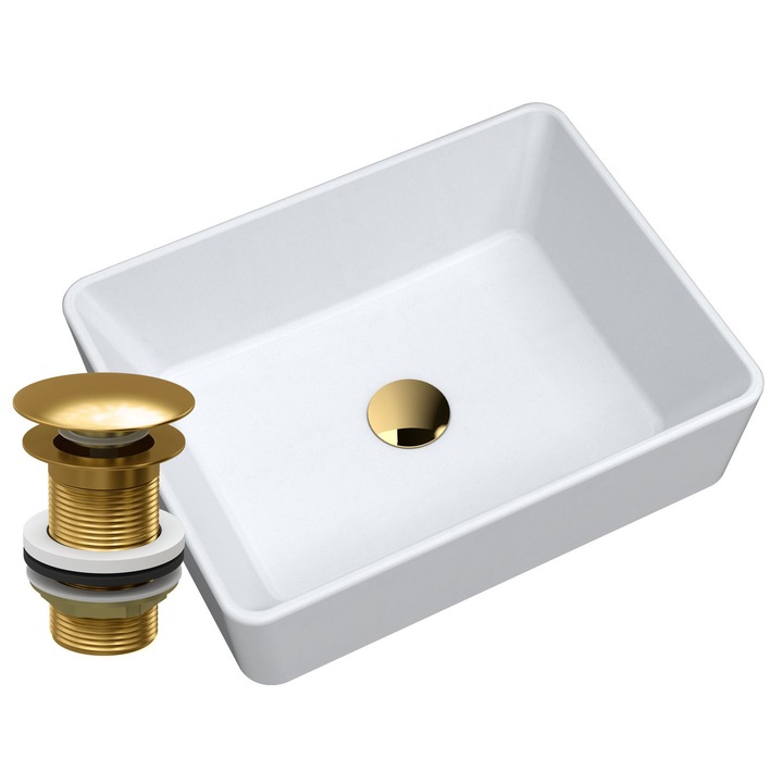 Lavoar, Granitan, 480x370 mm, Granit, Alb