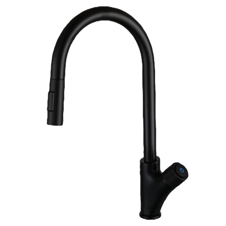 Кухненски смесител Granitan, Месинг, On/Off, Черен