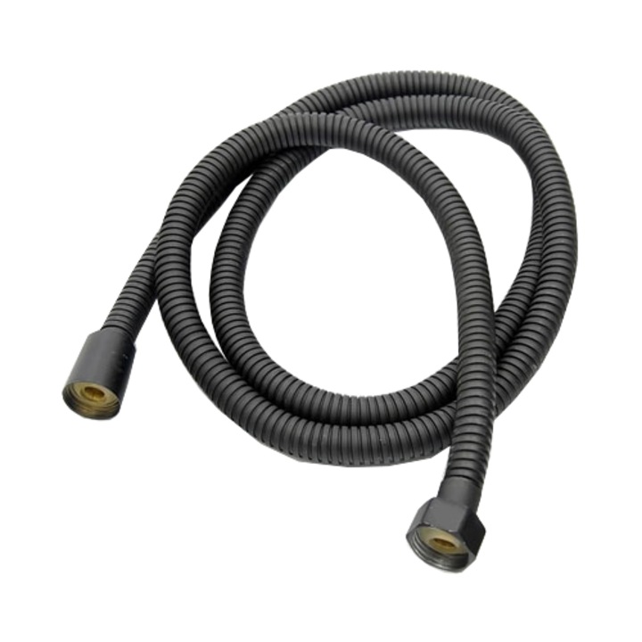 Furtun de dus, Granitan, PVC, 1.5 m, Negru