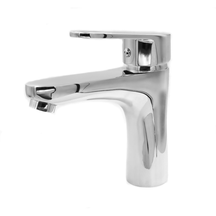 Baterie Chiuveta Cobi, Stativ, Cartus Ceramic, Rezistenta La Decolorare Si Temperatura Ridicata, Racorduri Incluse, Inaltime 165mm, Lungime Pipa 130mm, Orificiu De Montare Standard 35mm, Crom